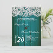 5x7 Blauwgroen uitnodiging voor het uitzenden van  (Staand voorkant)