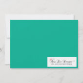 5x7 Blauwgroen vlinder Quinceanera Birthday Uitnod Kaart (Achterkant)
