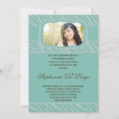 5x7 Blu Zebra Print Quinceanera Uitnodiging (Voorkant)