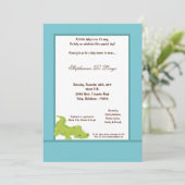 5x7 Blue Aligator Baby shower uitnodiging (Staand voorkant)