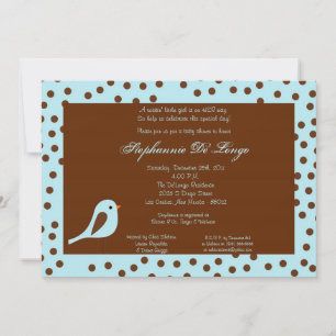 5x7 Blue Bird Invitation Kaart