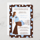 5x7 Blue Boy Modern Mod Ma Baby shower Uitnodiging (Voorkant / Achterkant)