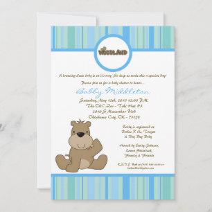 5x7 Blue Boy Woodland Beer Baby shower Uitnodiging