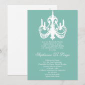 5x7 Blue Chandelier Quinceanera Uitnodiging (Voorkant / Achterkant)