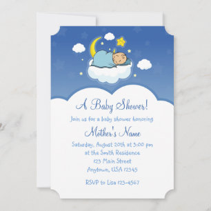 5x7 Blue Cloud Baby Baby Baby Shower-uitnodigingen Kaart