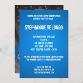 5x7 Blue DJ Spin Platenspeler 16 Birthday Invitati Kaart (Voorkant / Achterkant)