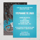 5x7 Blue DJ Spin Platenspeler 16 Birthday Invitati Kaart (Voorkant / Achterkant)
