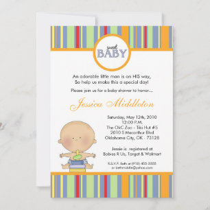 5x7 Blue Kaukasus Baby Boy Baby shower Uitnodiging