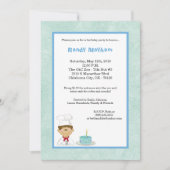 5x7 Blue Kind Boy Chef Birthday Party Invitation Kaart (Voorkant)