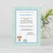 5x7 Blue Kind Boy Chef Birthday Party Invitation Kaart (Staand voorkant)