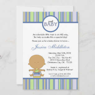 5x7 Blue Latino Baby Boy Baby shower Uitnodiging