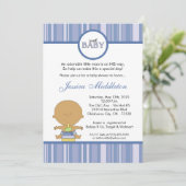 5x7 Blue Latino Baby Boy Baby shower Uitnodiging (Staand voorkant)