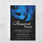 5x7 Blue Masquerade Sweet 16 Birthday Invitation Kaart (Voorkant)