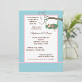 5x7 Blue Monkey Baby shower Uitnodiging (Staand voorkant)