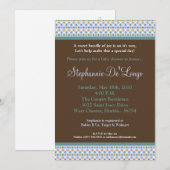 5x7 Blue Sweetheat PolkaDot Baby shower Uitnodigin Kaart (Voorkant / Achterkant)