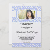 5x7 Blue Zebra Print Patter Quinceanera Uitnodigin Kaart (Voorkant)