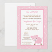 5x7 Boerderij Animal Pink Baby shower Uitnodiging (Voorkant / Achterkant)