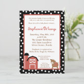 5x7 Boerderij Red Barn Cow Baby shower Uitnodiging (Staand voorkant)