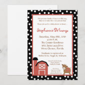 5x7 Boerderij Red Barn Cow Baby shower Uitnodiging (Voorkant / Achterkant)