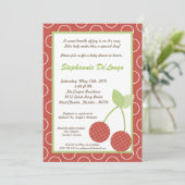 5x7 Boerderij Red Cherry Fruit Baby shower Invitat Kaart (Staand voorkant)