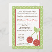 5x7 Boerderij Red Cherry Fruit Birthday Part Invit Kaart (Voorkant / Achterkant)