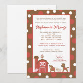 5x7 Boerderij RedBarn Koe Dierlijke Baby shower Ui Kaart (Voorkant / Achterkant)