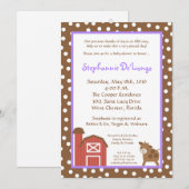 5x7 Boerderij Rode Schuur Koe Baby shower Uitnodig Kaart (Voorkant / Achterkant)
