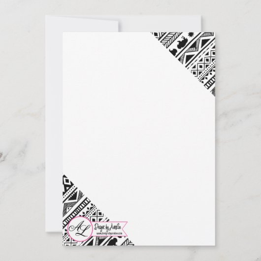 5x7 Boho Buffalo Tribal Patroon Bohemian Arrows Kaart (Achterkant)