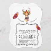 5x7 boho hert Buck Head BrowningHuwelijksuitnodigi Kaart (Voorkant / Achterkant)