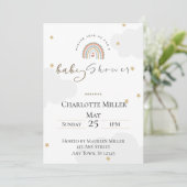 5x7 Boho Regenboog Baby Shower Uitnodiging (Staand voorkant)