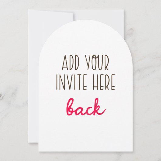 5x7" boogvormige uitnodiging afdrukken (Achterkant)