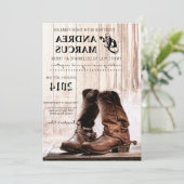 5x7 Boots Country Rustic WesternWedding Invitation Kaart (Staand voorkant)