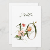 5x7 Botanical Floral Number 10, Table Number Kaart (Voorkant / Achterkant)