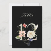 5x7 Botanical Floral Number 12, Black Table Number Kaart (Achterkant)