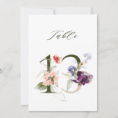 5x7 Botanical Floral Number 13, Table Number Kaart (Voorkant)