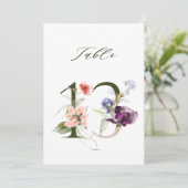 5x7 Botanical Floral Number 13, Table Number Kaart (Staand voorkant)