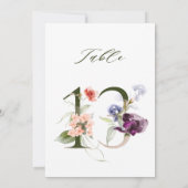 5x7 Botanical Floral Number 13, Table Number Kaart (Achterkant)