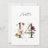 5x7 Botanical Floral Number 14, Table Number Kaart (Voorkant)