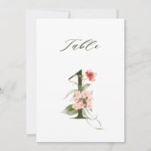 5x7 Botanical Floral Number 1, Table Number  Kaart (Voorkant)