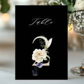 5x7 Botanical Floral Number 2, Black Table Number Kaart