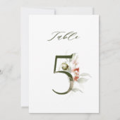 5x7 Botanical Floral Number 5, Table Number Kaart (Achterkant)
