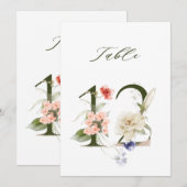 5x7 Botanisch Bloem Motief Nummer 12, Tafelkaart Kaart (Voorkant / Achterkant)