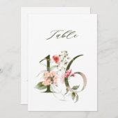 5x7 Botanisch Bloem Motief Nummer 16, Tafelnummer (Voorkant / Achterkant)