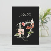 5x7 Botanisch Bloem Motief Nummer 17, Zwarte Tafel Kaart (Staand voorkant)