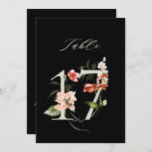 5x7 Botanisch Bloem Motief Nummer 17, Zwarte Tafel Kaart (Voorkant / Achterkant)