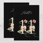 5x7 Botanisch bloemmotief Nummer 11, Zwarte Tafelk Kaart (Voorkant / Achterkant)