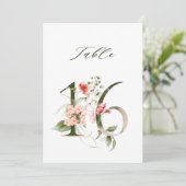 5x7 Botanisch Bloemmotief Nummer 16, Tafelnummer (Staand voorkant)