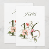 5x7 Botanisch Bloemmotief Nummer 16, Tafelnummer (Voorkant / Achterkant)