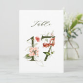 5x7 Botanisch Bloemmotief Nummer 17, Tafelnummer (Staand voorkant)