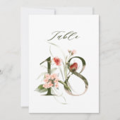 5x7 Botanisch bloemmotief Nummer 18, Tafelnummer (Voorkant)